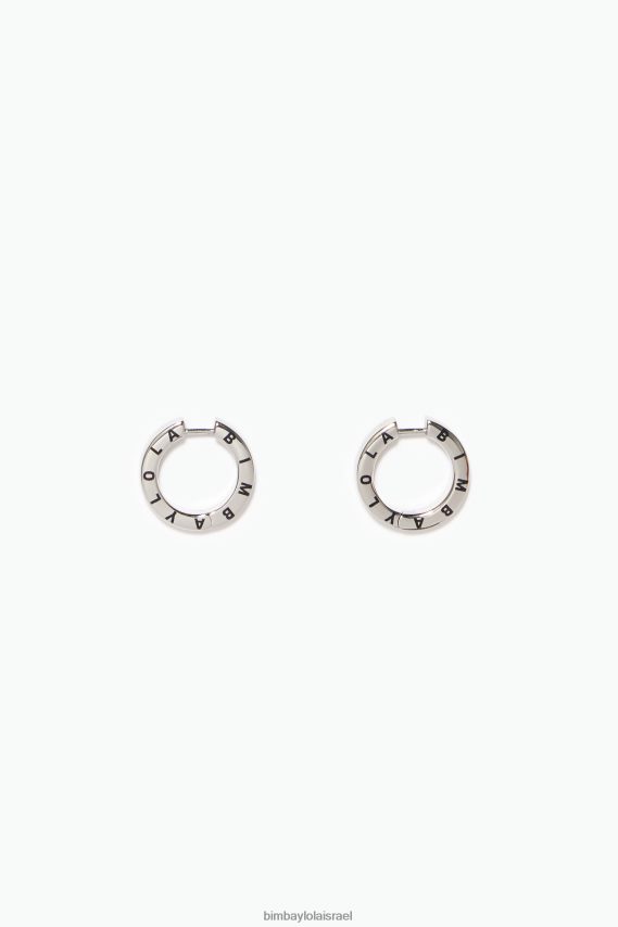 Bimba Y Lola עגילי חישוק לוגו X2J6281140 אביזרים כסף