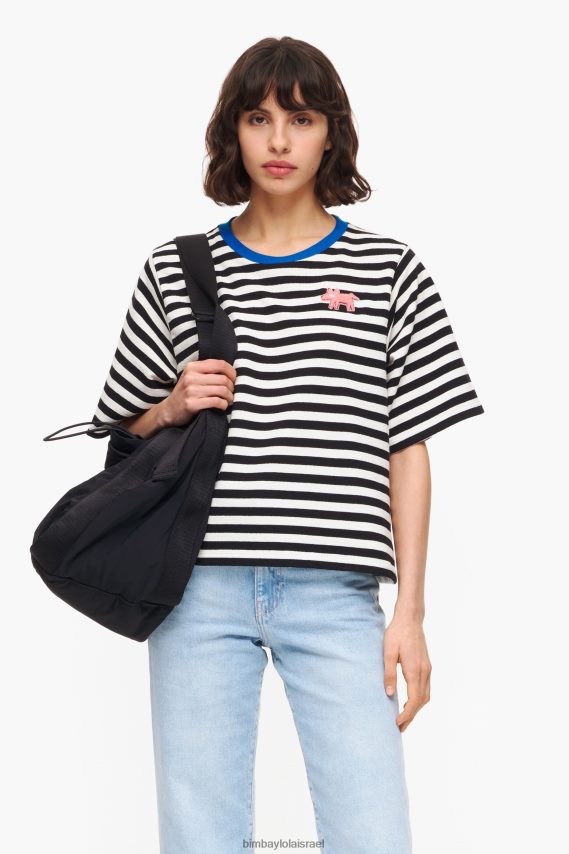 Bimba Y Lola חולצת טריקו לכלב עם פסים X2J628252 הַלבָּשָׁה שָׁחוֹר