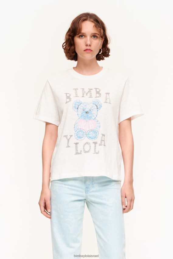 Bimba Y Lola חולצת טריקו עם לוגו דוב X2J628270 הַלבָּשָׁה שֶׁנהָב