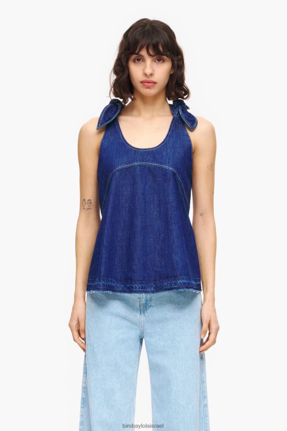 Bimba Y Lola עליונית ג'ינס כהה X2J628346 הַלבָּשָׁה כְּחוֹל