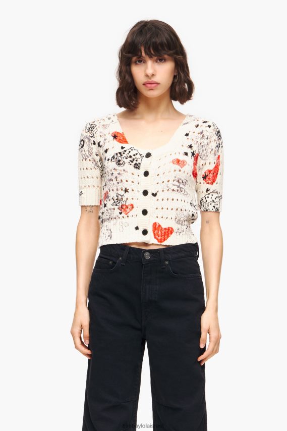 Bimba Y Lola קרדיגן צמוד עם הדפס לב X2J628371 הַלבָּשָׁה כינוי