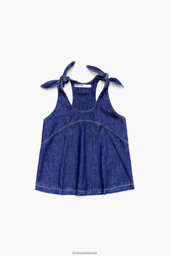 Bimba Y Lola עליונית ג'ינס כהה X2J628512 הַלבָּשָׁה כְּחוֹל