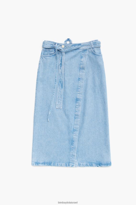 Bimba Y Lola חצאית מידי מעטפת ג'ינס X2J628527 הַלבָּשָׁה כְּחוֹל