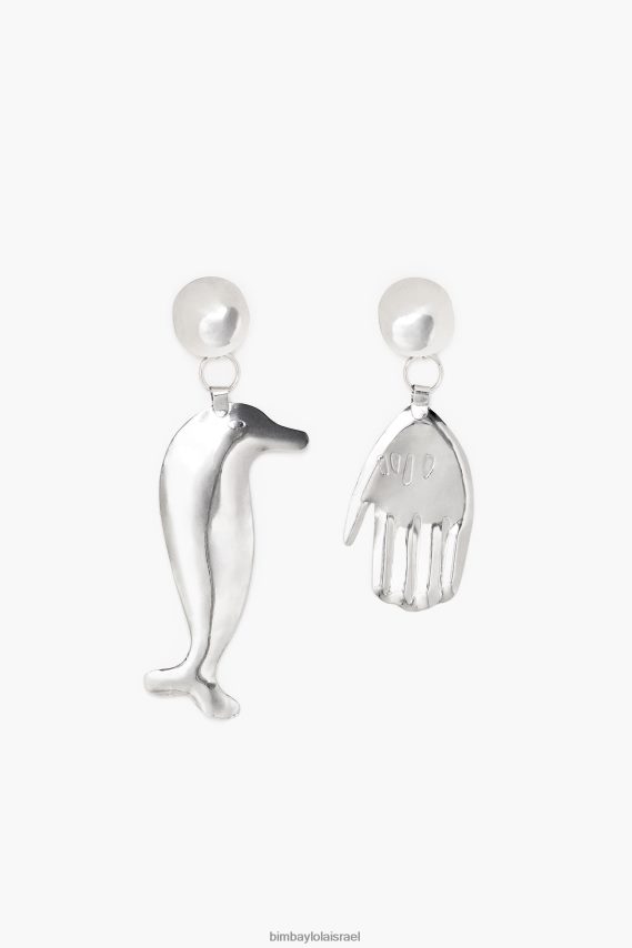 Bimba Y Lola עגילי דולפינים ארוכים X2J628850 אביזרים כסף